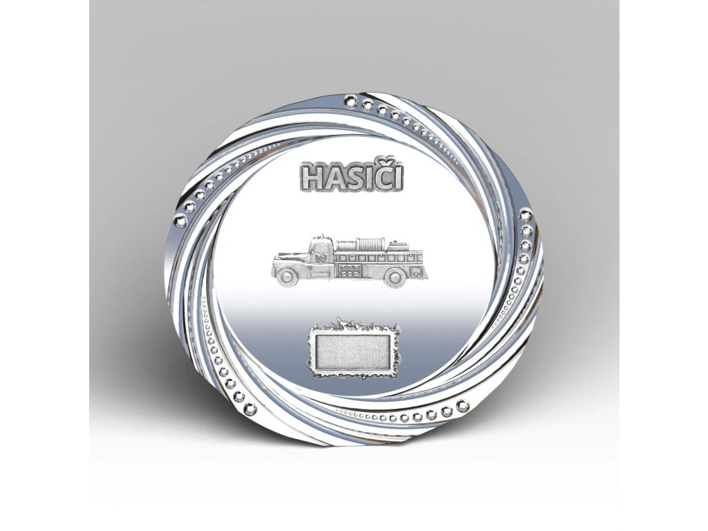 Velký kovový talíř hasičské auto oldtimer 30 cm