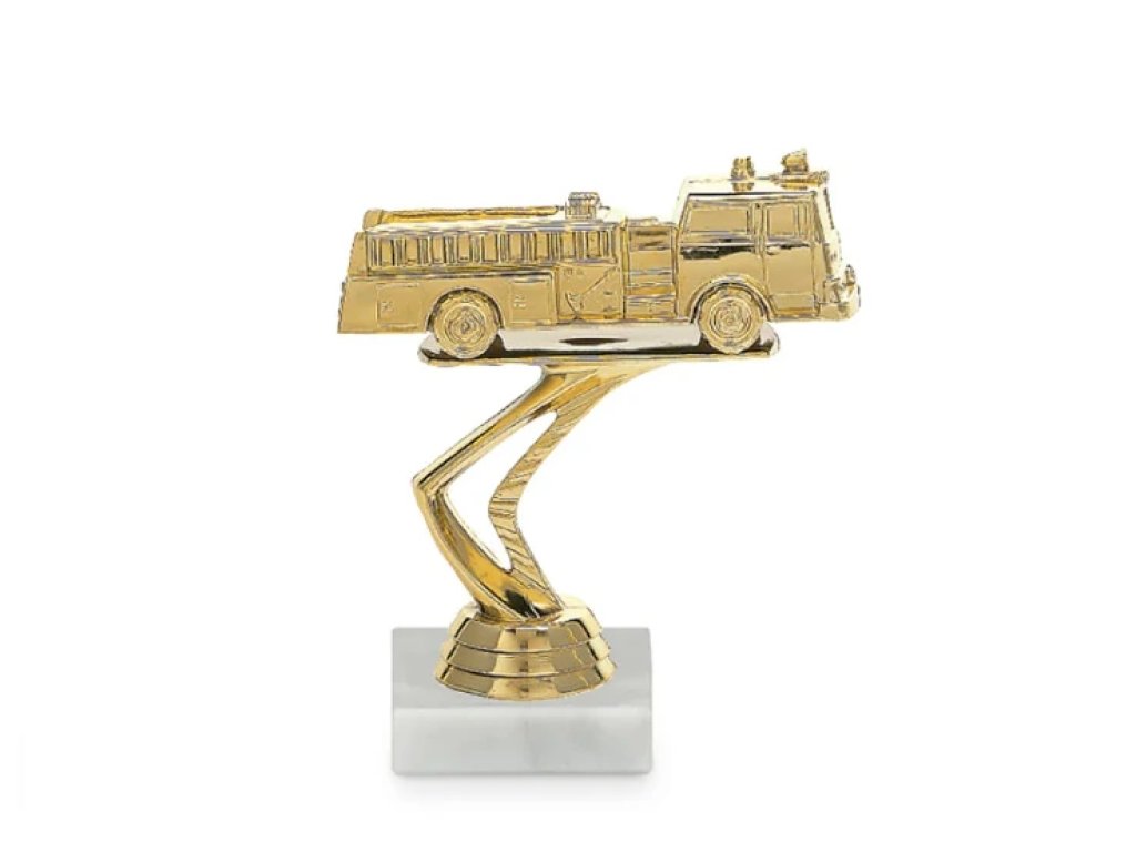 Zlatá figurka hasičského auta 8034