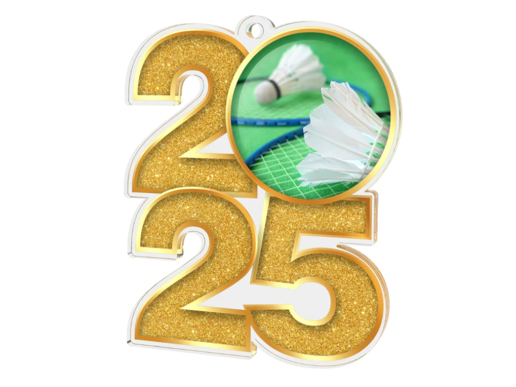 Akrylátová medaile Badminton MDA2025M18