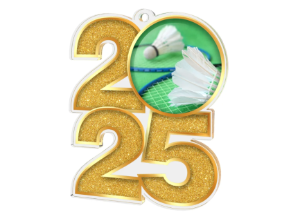 Akrylátová medaile Badminton MDA2025M18