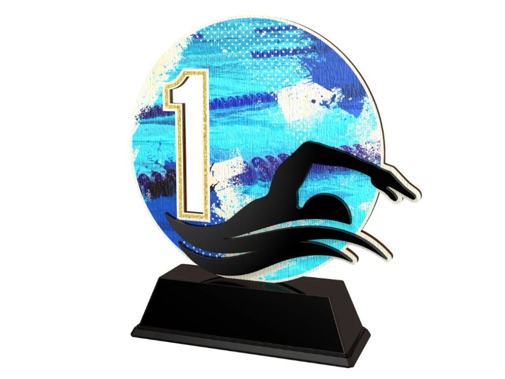 Dřevěná trofej Plavání - PWT001M08