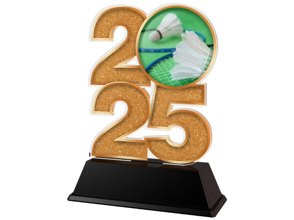Akrylátová trofej Badminton C2025M18