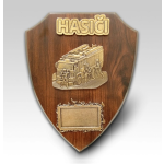 Dřevěná plaketa s motivem hasičského vozu