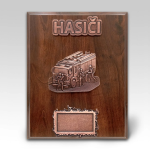 Dřevěná plaketa - hasičský vůz oldtimer 112H