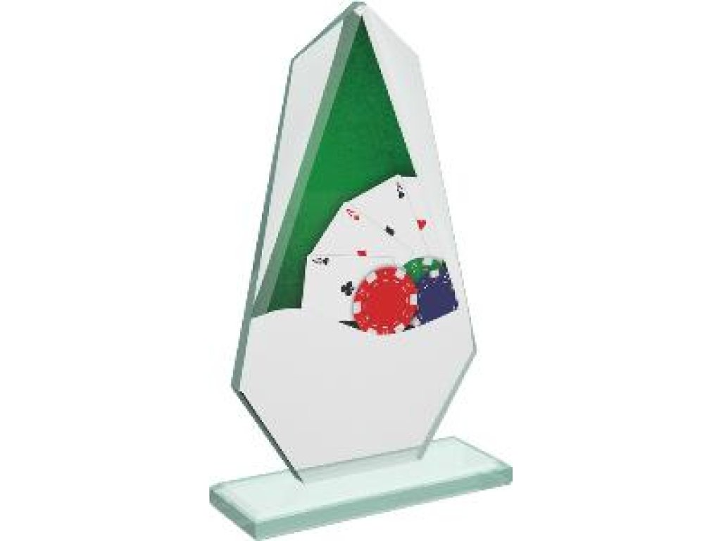 Pokerová skleněná trofej - CRT20008M9