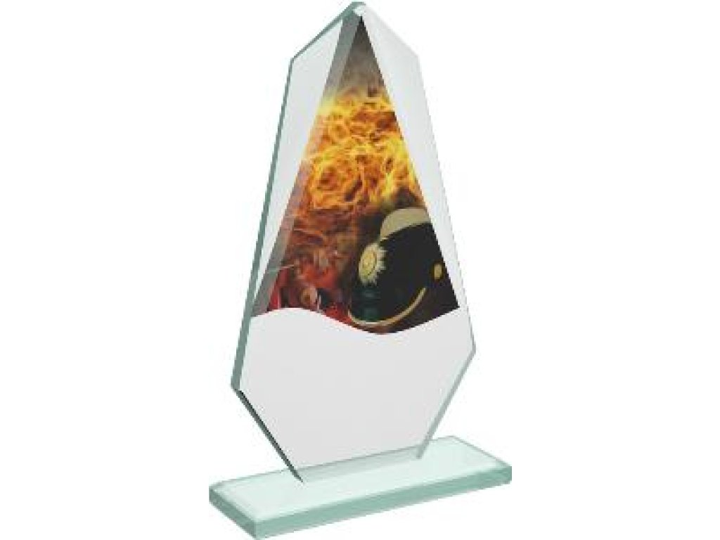 Hasičská skleněná trofej - CRT20008M6